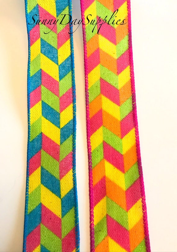 10 Yards Colorful Paisley Pink Green Blue Orange Yellow Wired Ribbon 2 1//2/"W