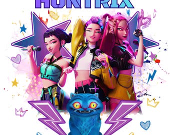 Kpop Huntrix PNG Bundle Demon Hunters Fan Art Saja Girls Boys Anime Clipart Sublimation Design