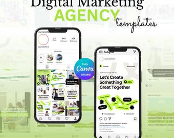 Digital Marketing Agency Instagram Templates Canva Editable Social Media Manager Branding Post Story Bundle