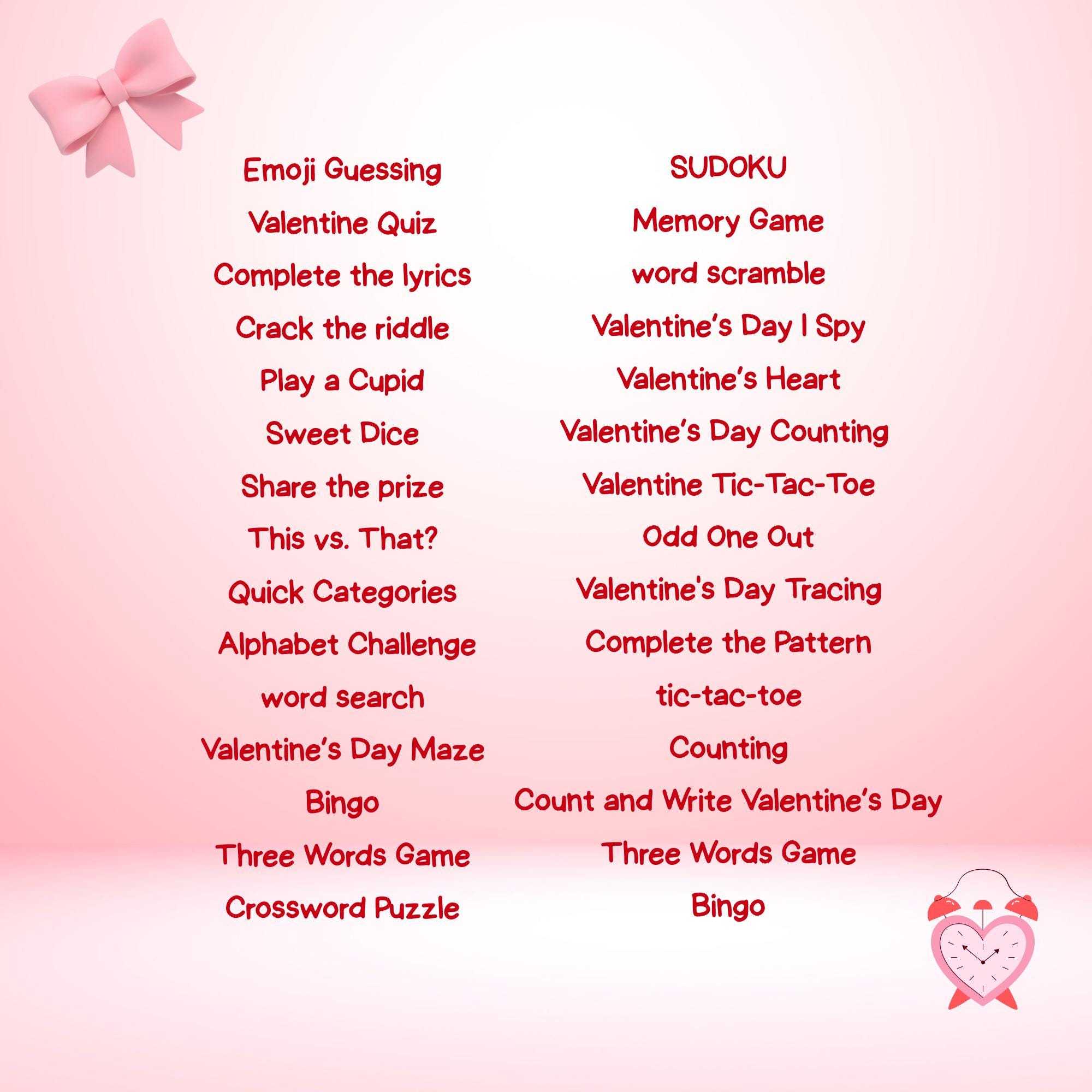 Valentines Day Printable Games Bundle for Kids and Adults - Etsy