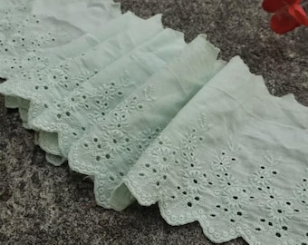 Green series, mint green lace trim, pure cotton lace trim , decorative lace trim,