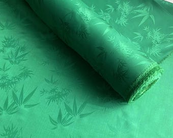 Silk Jacquard Fabric With Green Color Bamboo Style:30% silk fabric New Chinese clothing Hanfu Qipao top fabric