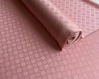 Silk Jacquard Fabric With Orange Pink Color:Four leaf diamond pattern 22mm silk fabric New Chinese clothing Hanfu Qipao top fabric
