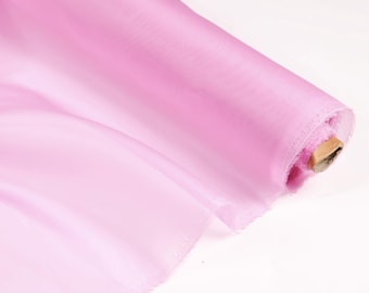 100%silk organza fabric, pink color organza fabric, for skirt dress