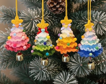 Crochet Christmas Tree Ornament: Handmade Xmas Bell Decoration