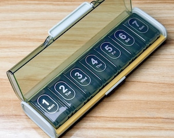 7-Day Pill Organizer For Purse，Travel Pill Box