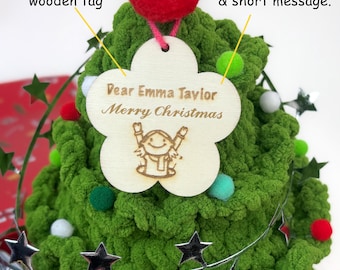 Personalized Christmas Gift Box: Crochet Tree, Snowman Family Ornament