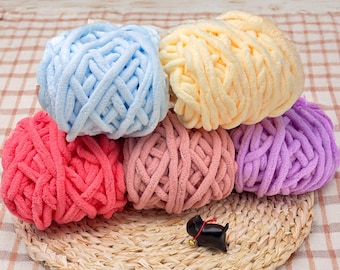 Chunky Velvet Yarn: Soft Fluffy Crochet Knitting - 32 Colors