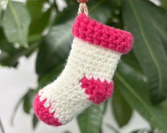 Personalized Crochet Christmas Stocking Ornament: Handmade Initial Decoration