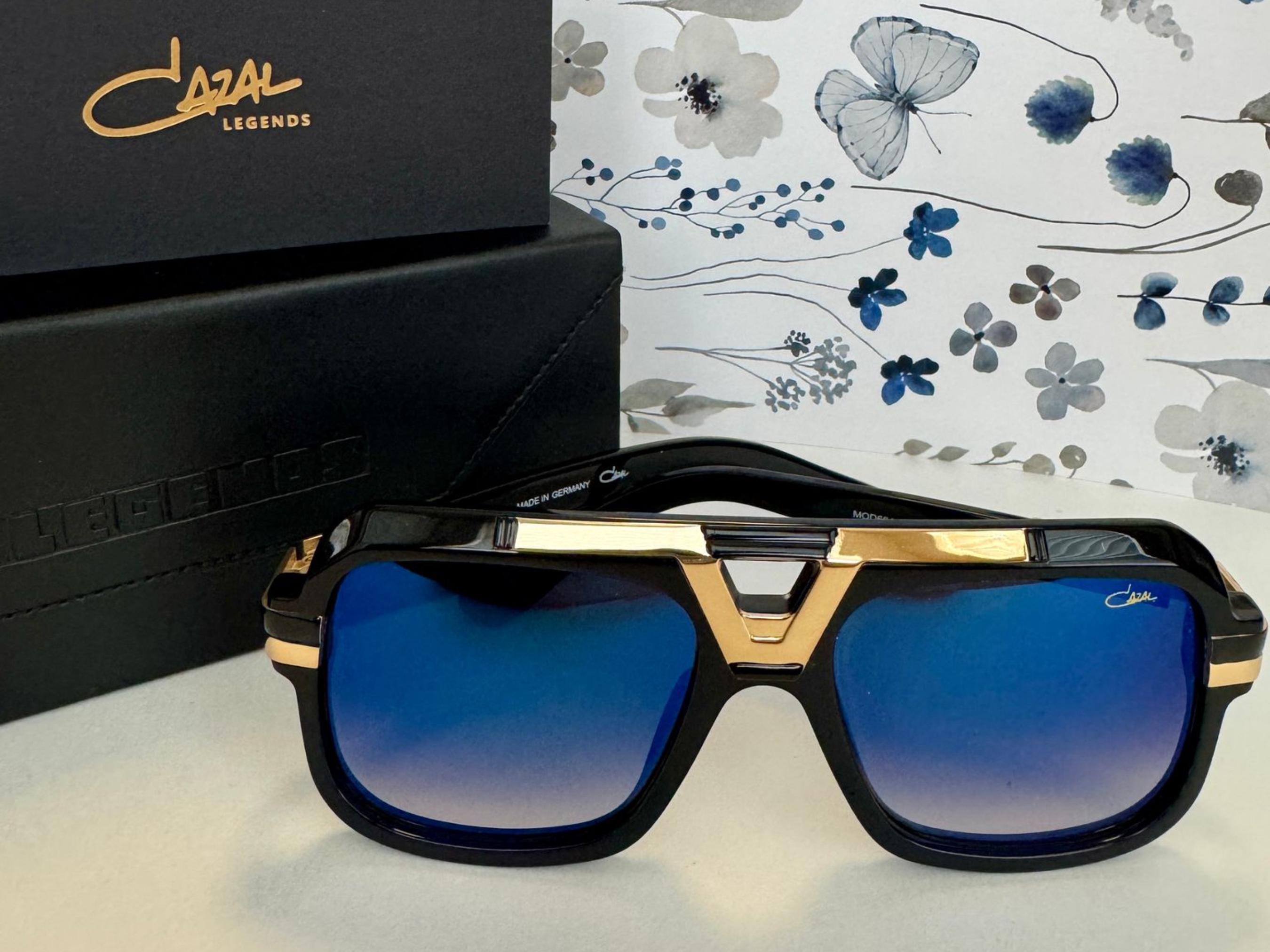 CAZAL 664/3-C002 Men's Sunglasses – Matt Black/Gold Frame With Grey Gradient Lenses