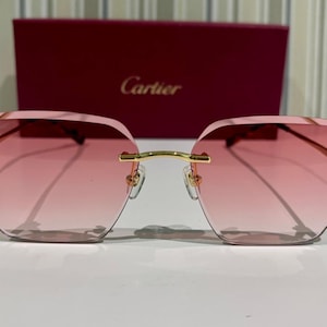 Cartier C Wire Pink Lens Sonnenbrille, Mod # CT0466S Vintage Gold Tortoise Rahmen Brille, Erntedank Geschenk, Geschenk für Sie, Ihn, Ostergeschenk