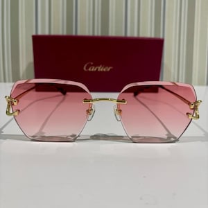 Cartier カルティエ サングラス ピンク×ゴールド 72㎜ レディース Cartier カルティエ サングラス ピンク×ゴールド 72㎜ レディース