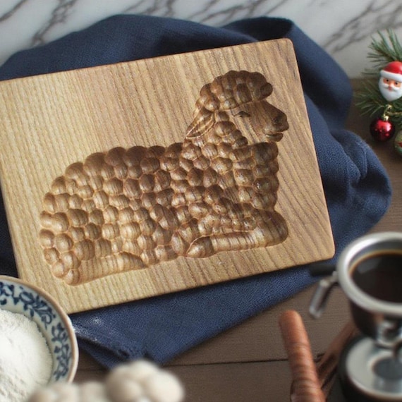 Sheep Cookie Stamp: Wooden Cookie Mold, Baking Cutter