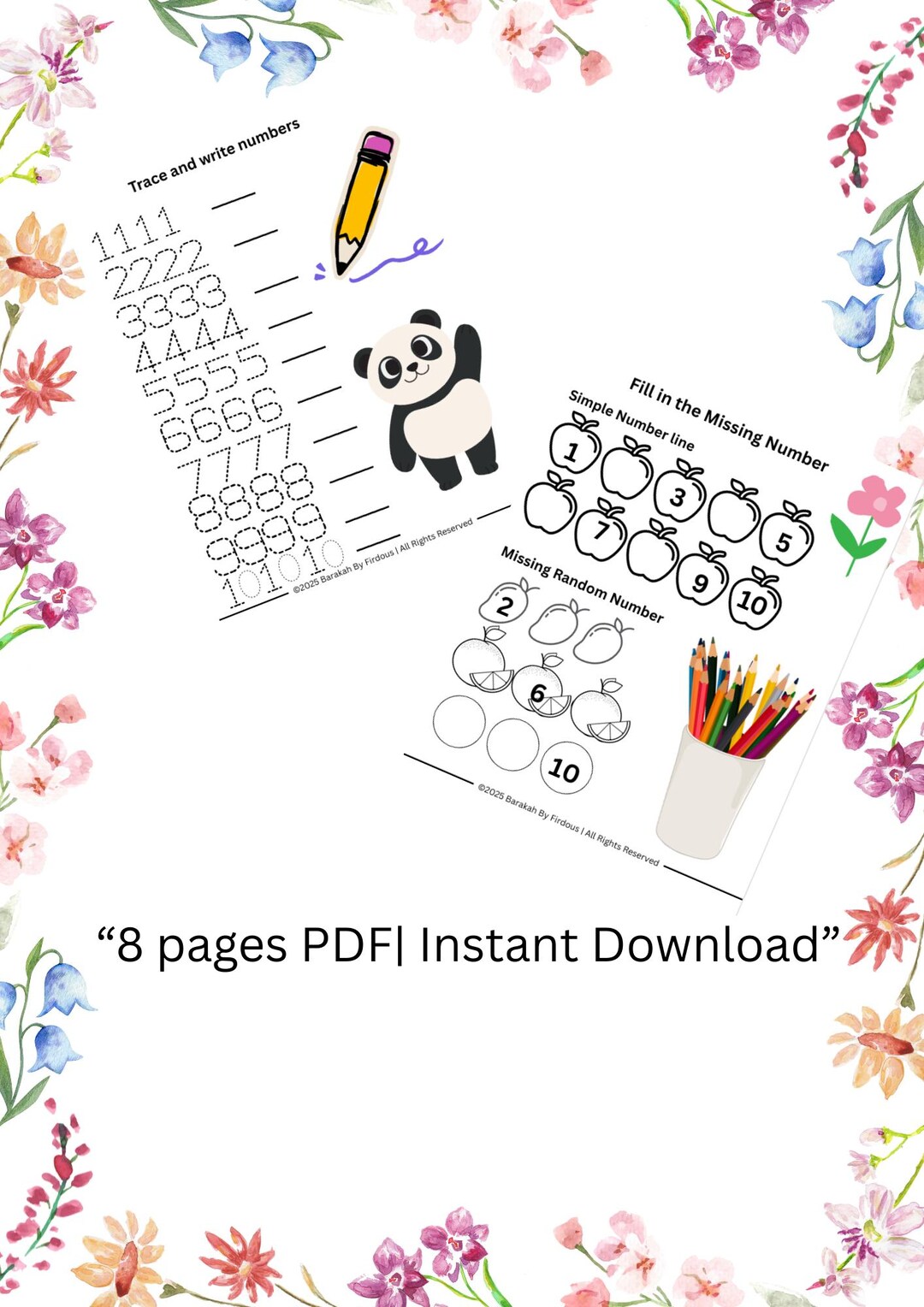 Counting 1 to 10 Worksheets | Tracing Number| 8 Pages PDF for Preschool ...
