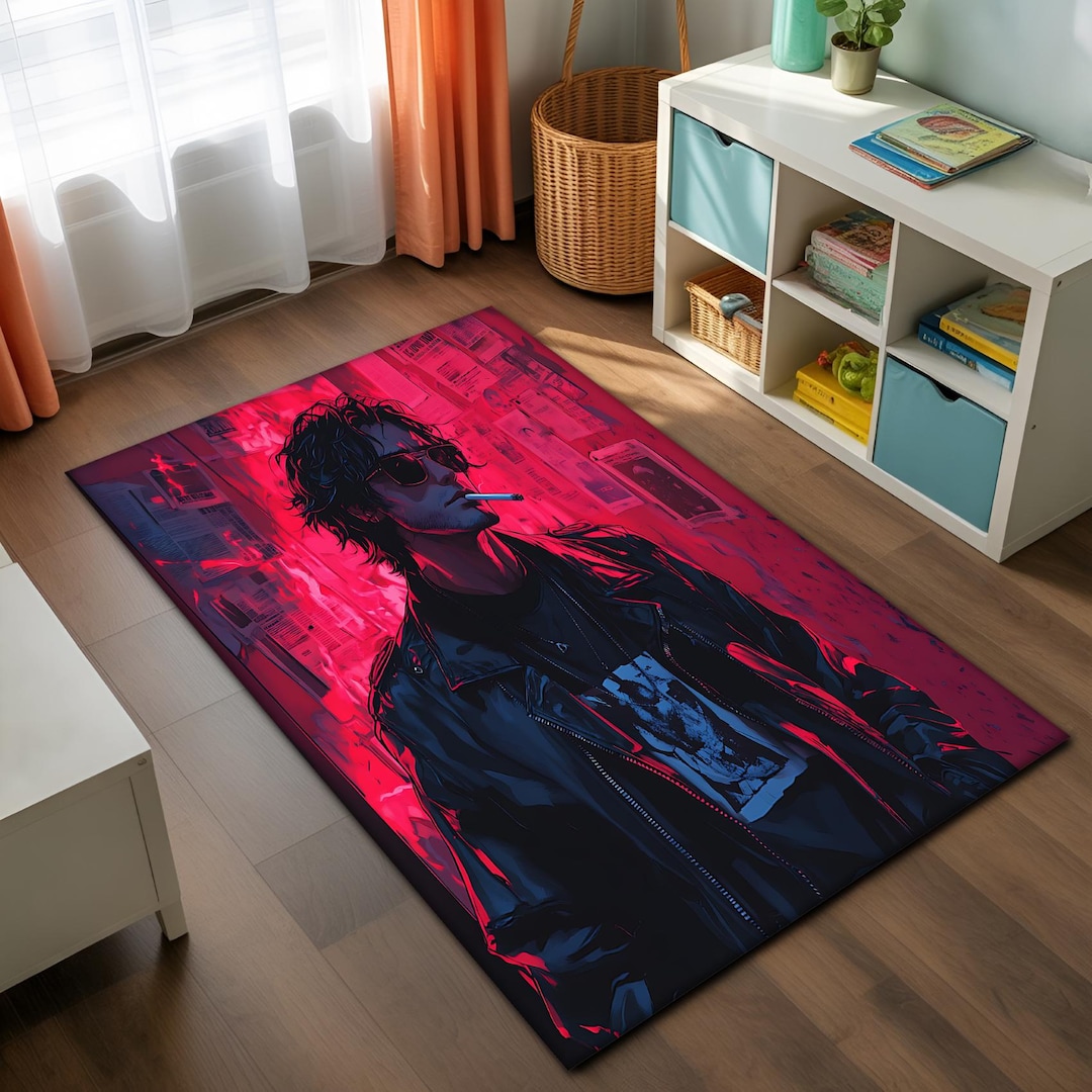 Modern Teen Room Rug, Cyberpunk Boy Room Decor, Washable Soft Non Slip ...