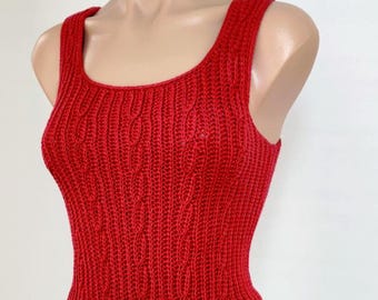 Crochet Pattern / Cable Tank Top Olivia