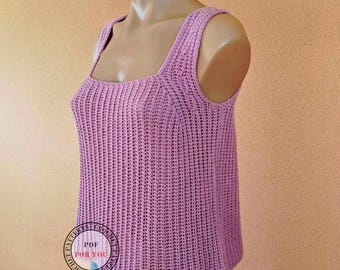 Verona Crochet Tank Top Pattern | Modern Summer Knit-Look Top (Digital PDF)