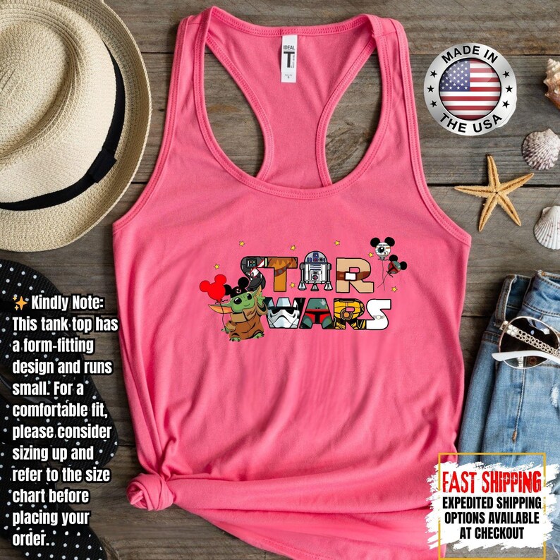 Disney Star Wars Tank Top, Mandalorian Tank Tee, Galaxy's Edge/Darth Vader Women Racerback and Men Tank Top afbeelding 14