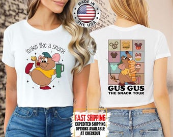 Disney Looking Like A Snack Gus Gus Crop Top, Gus Gus Crop Top, Disneyland Trip Crop Top, Cinderella Gus Gus Crop Top,Disney Family Crop Top