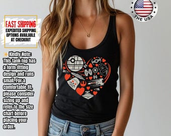Disney Star Wars Tank Top, Mandalorian Tank Tee, Galaxy's Edge/Darth Vader Women Racerback and Men Tank Top