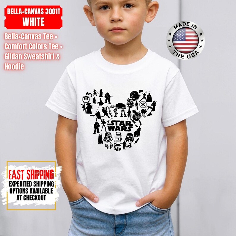 Camiseta Disney Star Wars, sudadera Mandalorian, camiseta de colores cómodos de Darth Vader, camiseta de Chewbacca, camiseta Star Jedi, camiseta de Luke Skywalker imagen 7