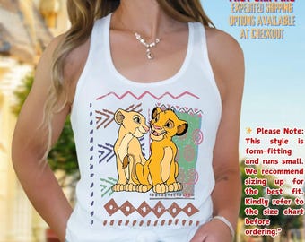Lion King Crop Top - Women and Men Tank Tops: Retro Disney Style (Simba, Mufasa & Friends)