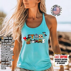 Disney Star Wars Tank Top, Mandalorian Tank Tee, Galaxy's Edge/Darth Vader Women Racerback and Men Tank Top afbeelding 8