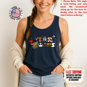 Disney Star Wars Tank Top, Mandalorian Tank Tee, Galaxy's Edge/Darth Vader Women Racerback and Men Tank Top afbeelding 16