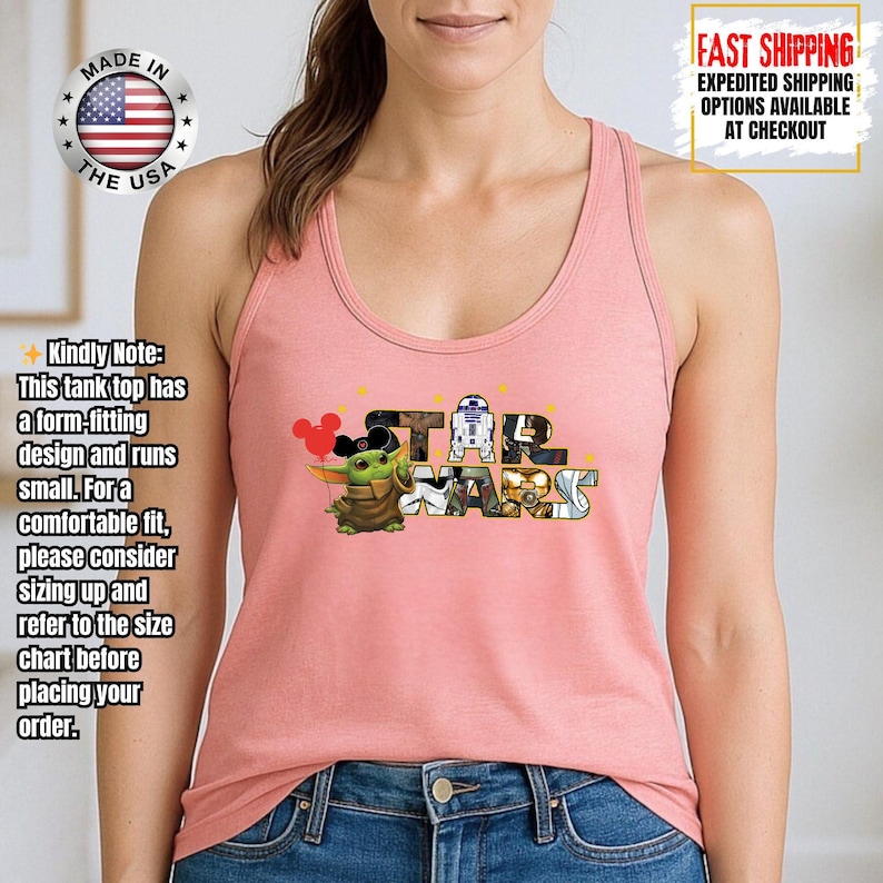 Camiseta sin mangas de Disney Star Wars, camiseta sin mangas de Mandalorian, camiseta sin mangas de Galaxy's Edge/Darth Vader para mujer y camiseta sin mangas para hombre. imagen 10