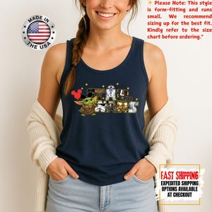 Camiseta sin mangas de Disney Star Wars, camiseta sin mangas de Mandalorian, camiseta sin mangas de Galaxy's Edge/Darth Vader para mujer y camiseta sin mangas para hombre. imagen 18
