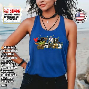 Camiseta sin mangas de Disney Star Wars, camiseta sin mangas de Mandalorian, camiseta sin mangas de Galaxy's Edge/Darth Vader para mujer y camiseta sin mangas para hombre. imagen 13