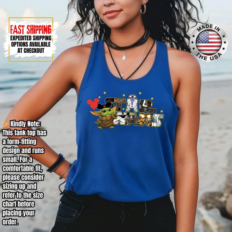 Camiseta sin mangas de Disney Star Wars, camiseta sin mangas de Mandalorian, camiseta sin mangas de Galaxy's Edge/Darth Vader para mujer y camiseta sin mangas para hombre. imagen 13
