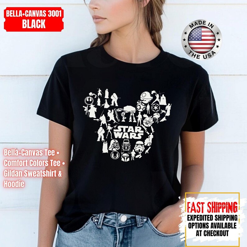 Camiseta Disney Star Wars, sudadera Mandalorian, camiseta de colores cómodos de Darth Vader, camiseta de Chewbacca, camiseta Star Jedi, camiseta de Luke Skywalker imagen 13