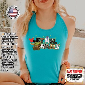 Camiseta sin mangas de Disney Star Wars, camiseta sin mangas de Mandalorian, camiseta sin mangas de Galaxy's Edge/Darth Vader para mujer y camiseta sin mangas para hombre. imagen 8
