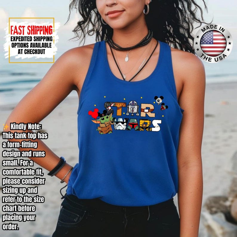 Disney Star Wars Tank Top, Mandalorian Tank Tee, Galaxy's Edge/Darth Vader Women Racerback and Men Tank Top afbeelding 13