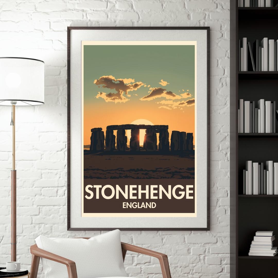 Stonehenge Vintage Travel Poster | England Wall Art Print - Etsy
