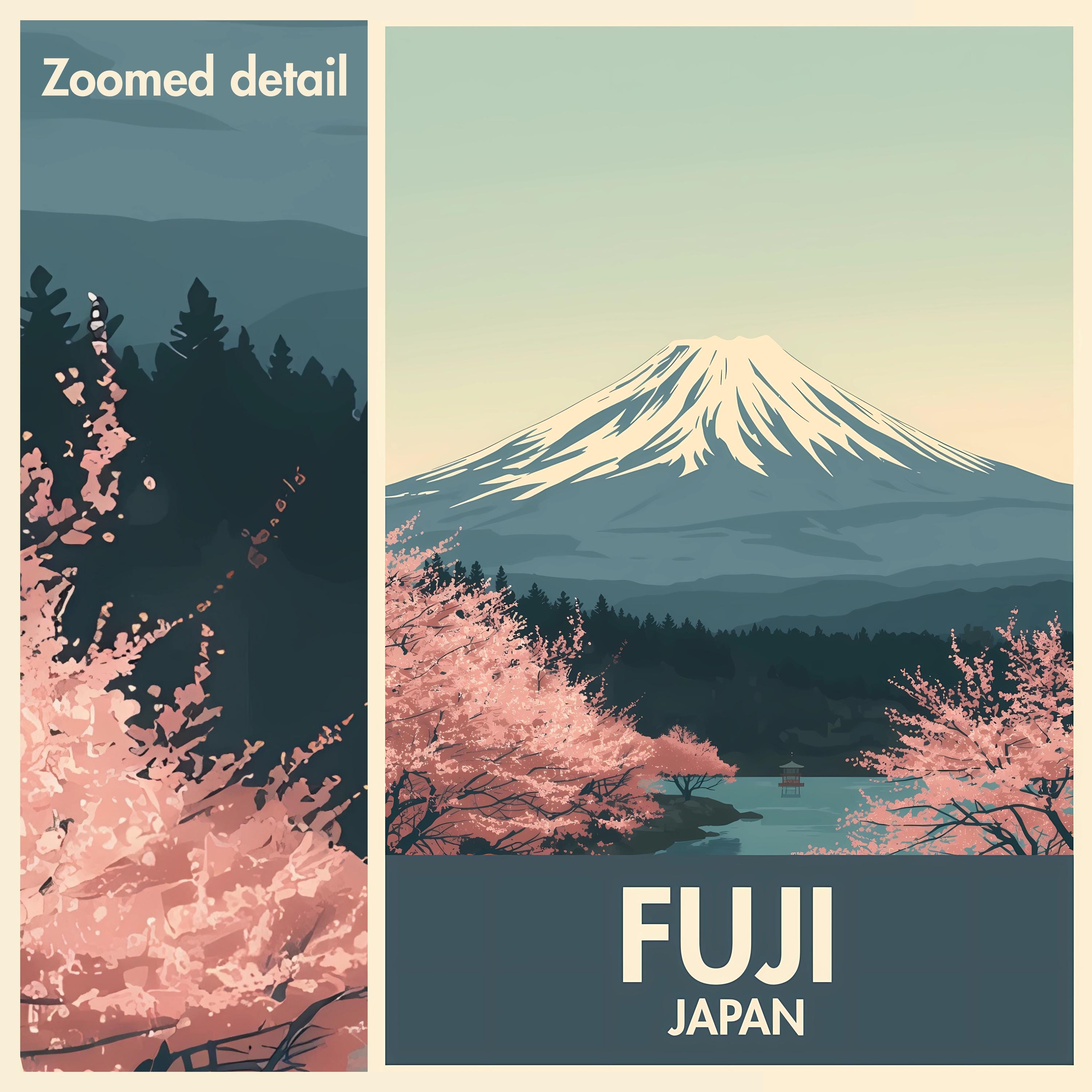 Mount Fuji Japan Travel Poster Printable Wall Art Vintage Decor ...