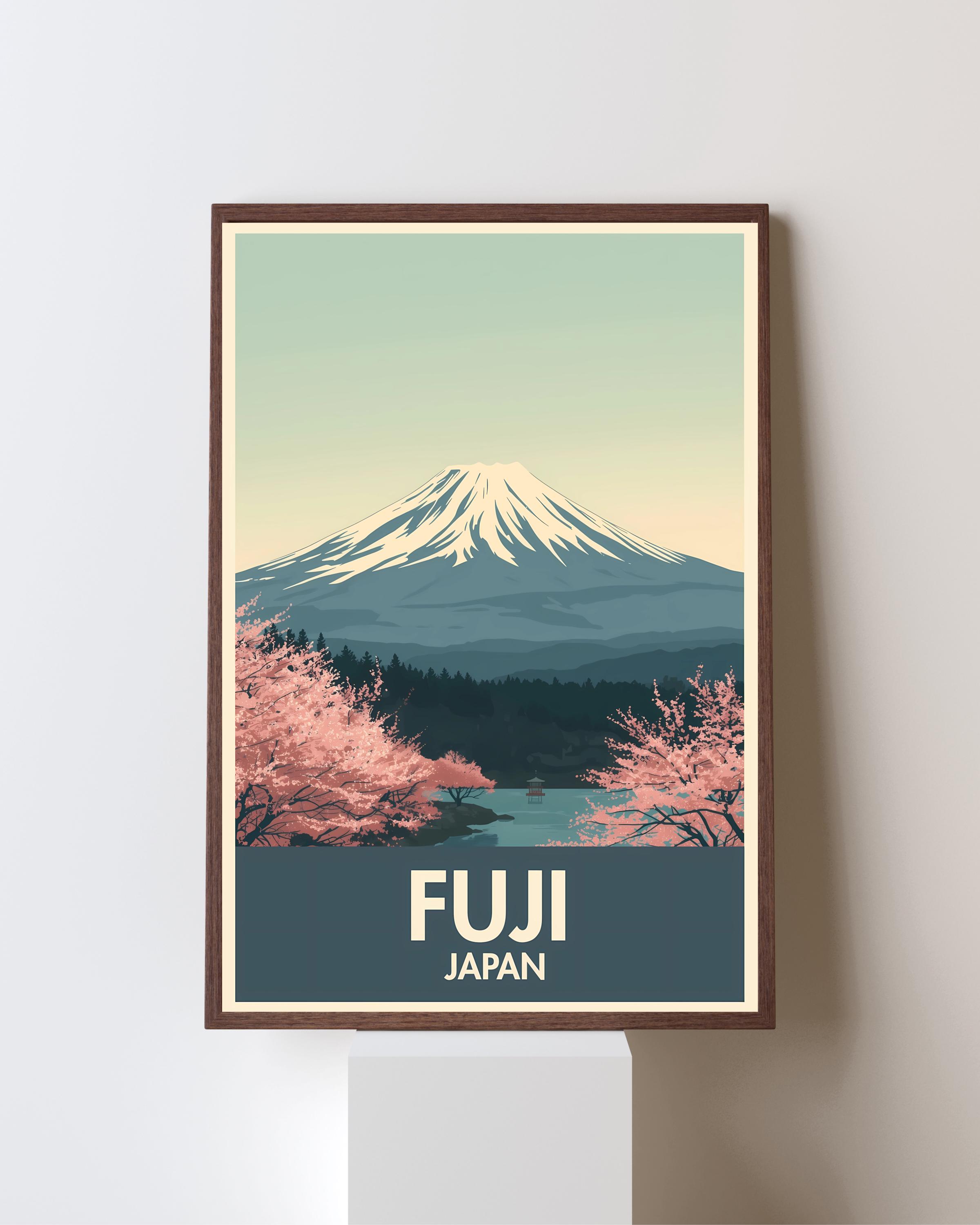 Mount Fuji Japan Travel Poster Printable Wall Art Vintage Decor ...