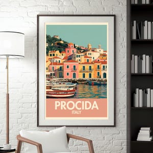 Procida Travel Print: Retro Italy Wall Art (Digital Download)