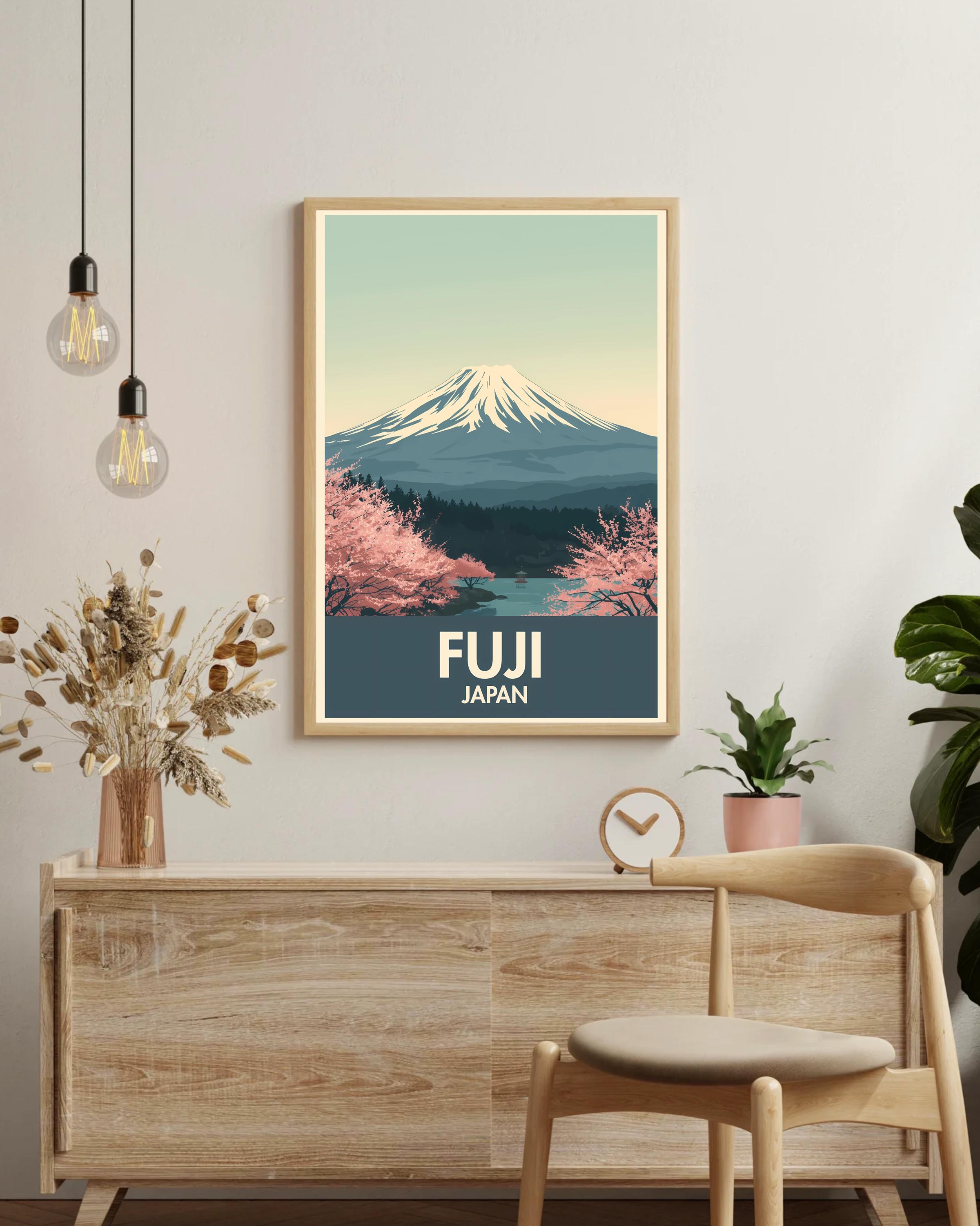 Mount Fuji Japan Travel Poster Printable Wall Art Vintage Decor ...