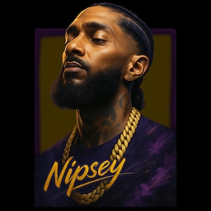 Nipsey Hussle T-Shirt Design. PNG Digital 300DPI. Rap, HipHop, Retro, 90er Vintage, Bootleg Tee. Sofortiger Download und fertig zum Drucken.