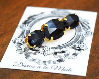 Black Onyx Brooch, Onyx Gemstone Pin, Mourning Brooch, Mourning Jewelry, Victorian Jewelry, Historical Costume, Vampire Jewelry, Gothic Pin