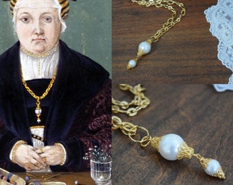 Renaissance Jewelry, Renaissance Pendant Necklace, Elizabethan