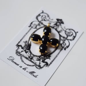 Onyx Jane Austen Cross, Jane Austen Cross Pendant, Black Onyx Cross, Regency Mourning Jewelry, Mourning Cross Pendant, Black Cross Pendant