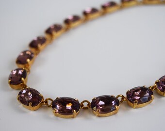 Lilac Purple Crystal Necklace, Lavender Statement Necklace, Light Purple Jewelry, Pale Purple Anna Wintour Necklace, 18th Century Jewelry