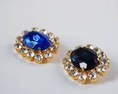 Queen Victoria Brooch, Victorian Wedding Brooch, Prince Albert Wedding Pin, Navy Crystal Brooch, Victorian Jewelry, Blue Paste Brooch