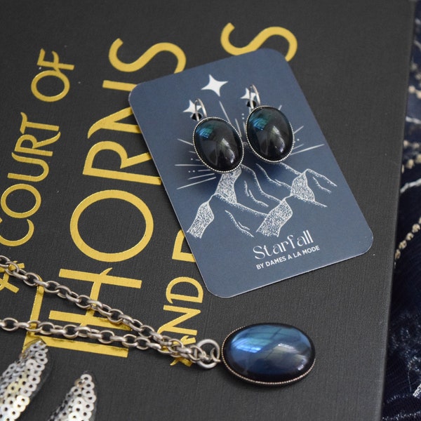 Azriel Siphon Earrings and Pendant - ACTOAR Jewelry, A Court of Thorns and Roses, Sarah J Mass Officially Licensed Rhysand Azriel Batboys