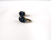 Navy Blue Earrings, Navy Paste Glass, Regency Jewelry, 18th Century Earring 19th Century Earring, Dark Blue Earring Montana Sapphire Jewelry