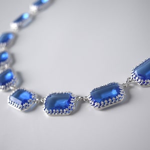Blue Riviere Necklace, Light Blue Anna Wintour Necklace, Georgian Paste Necklace, 18th Century Jewelry, Pool Blue necklace, Sky Blue Topaz