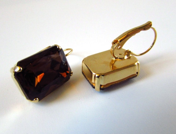 Brown topaz sale earrings